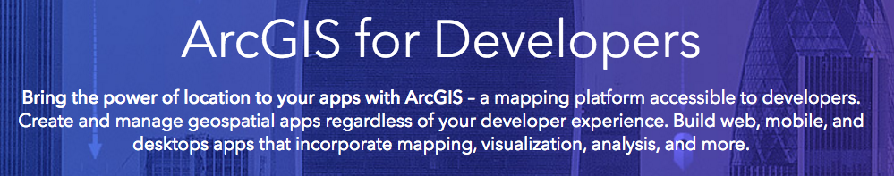 ArcGIS for Developers header banner screenshot
